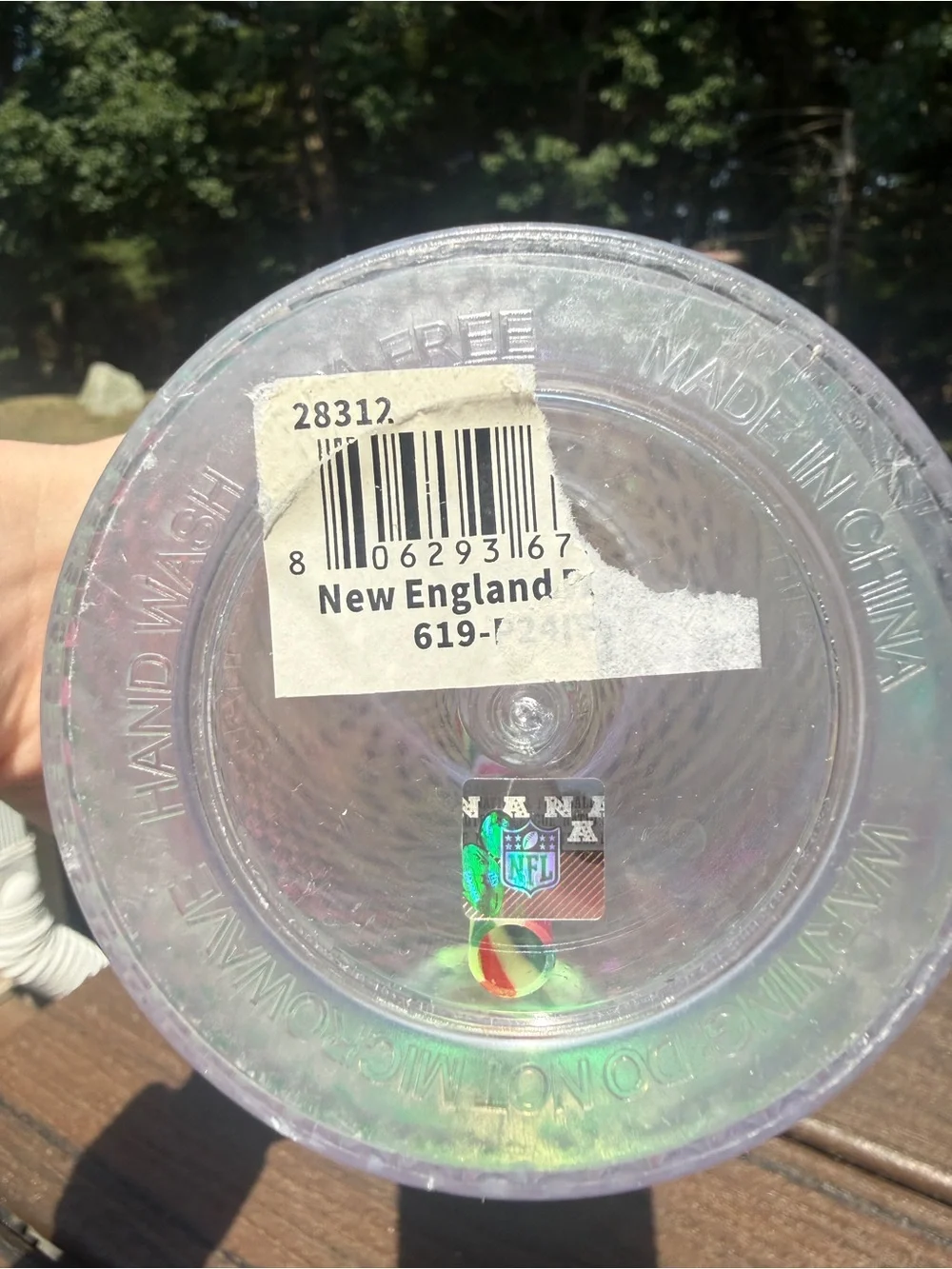 NFL New England Patriot's Iridescent Studded Tumbler with Multicolor Straw